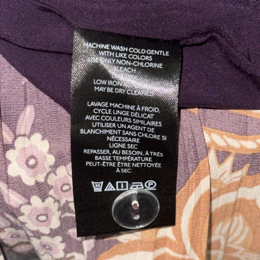 Maeve By Anthropologie Plum Floral Hi-Lo Maxi Boho Gypsy Wrap Skirt Size Small